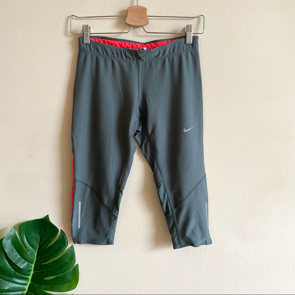 Nike Dri-Fit Capri Crop Leggings Army Green Women's Size Small